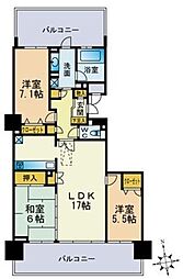 西福岡マリナタウンリベーラガーデンオーシャンウイング 3LDKの間取図画像