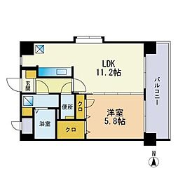 シャトーラフルール 1LDKの間取図画像