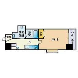 サムティタワーズ愛宕 1Kの間取図画像