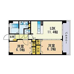 ヴィーブル 2LDKの間取図画像