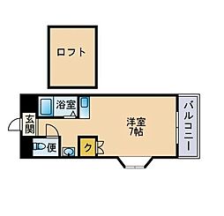プレシャス生の松原 ワンルームの間取図画像