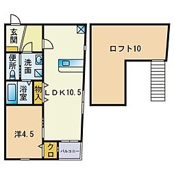 ビオス姪浜駅南 1LDKの間取図画像
