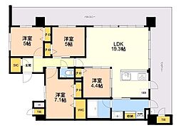 S-RESIDENCE愛宕SOUTH 4LDKの間取図画像