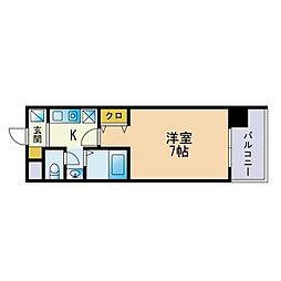 アーバンシティオ愛宕 1Kの間取図画像