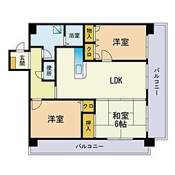 グランドハイツ廣善 3LDKの間取図画像