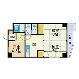 リバーサイド室見 3DKの間取図画像