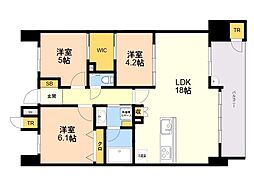 S-RESIDENCE愛宕SOUTH 3LDKの間取図画像