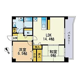 グランドハイツ廣善 2LDKの間取図画像