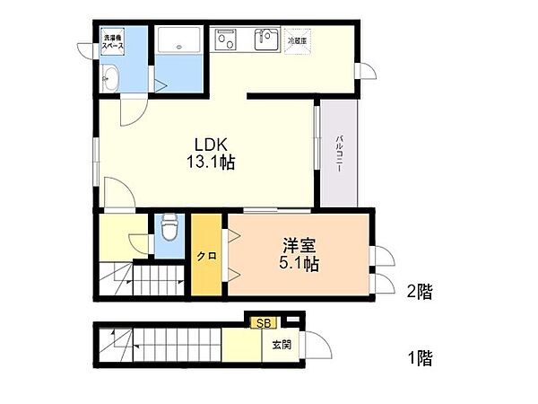 レ　セレニタ 202｜福岡県糸島市前原西４丁目(賃貸アパート1LDK・2階・47.10㎡)の写真 その2