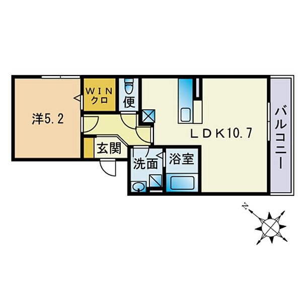 メゾン・レスポワール2 105｜福岡県福岡市西区西都１丁目(賃貸アパート1LDK・1階・40.04㎡)の写真 その2