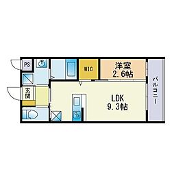 シャン・ド・フルール3 1LDKの間取図画像