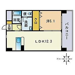 クラジューペール 1LDKの間取図画像
