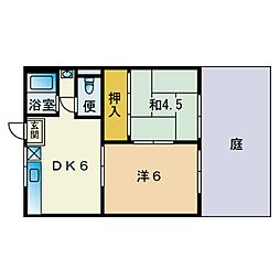 コーポミノダA 2DKの間取図画像