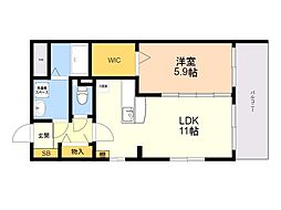 エクレール 1LDKの間取図画像