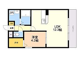 エミネンスアイ 1LDKの間取図画像