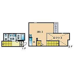 POLARISSTAR周船寺 ワンルームの間取図画像