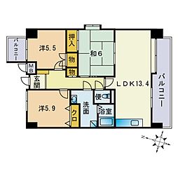 クレバー今宿B 3LDKの間取図画像