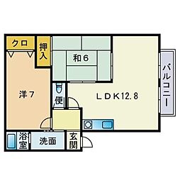 フォブール周船寺 2LDKの間取図画像