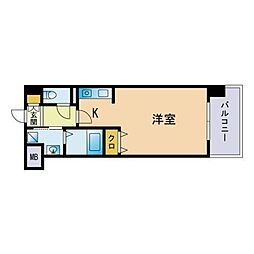 ニューリバー九大学研都市駅前 ワンルームの間取図画像