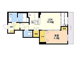 仮)糸島市有田中央2丁目新築賃貸アパート 1LDKの間取図画像