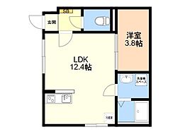 周船寺2丁目アパート(仮称) 1LDKの間取図画像