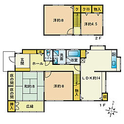 干隈2丁目Ｍ貸家 1階4LDKの間取り