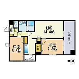 ヴィルコート城南 2LDKの間取図画像