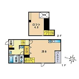 グランヒル梅林 ワンルームの間取図画像