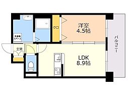 レトワール小笹 1LDKの間取図画像