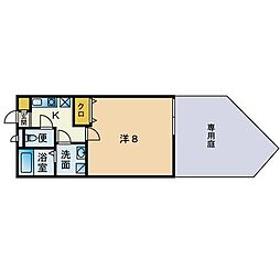アムールシュマン城南 1Kの間取図画像