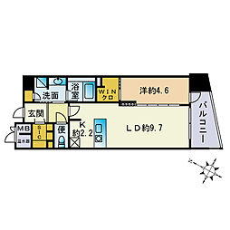 グランドオーク別府ステーションリンク 1LDKの間取図画像
