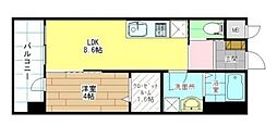 グレイス別府駅前 1LDKの間取図画像