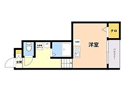 リック城南 ワンルームの間取図画像
