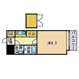 エステート・モア鳥飼 1Kの間取図画像