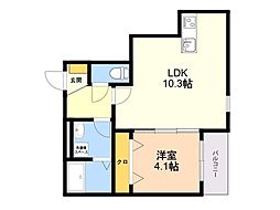 ノヴァイフ野芥 1LDKの間取図画像