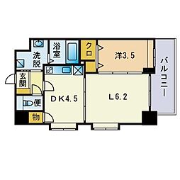 ネストピア別府駅前 1LDKの間取図画像