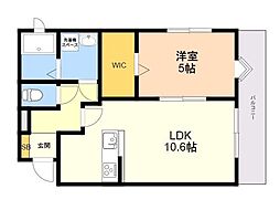 ルミエール野芥 1LDKの間取図画像