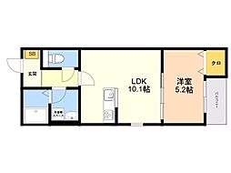 カトレア長尾2 1LDKの間取図画像