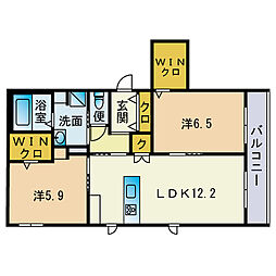 間取図画像 2LDK