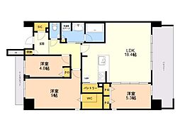 福岡市早良区百道1丁目マンション 3LDKの間取図画像