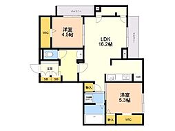 プランドゥブレ西新 2LDKの間取図画像
