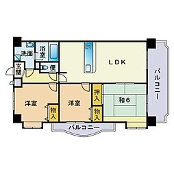 エミネント西新 3LDKの間取図画像