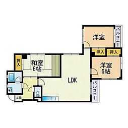 グローバルマンション 3LDKの間取図画像