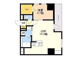 APL-tage西新 1LDKの間取図画像