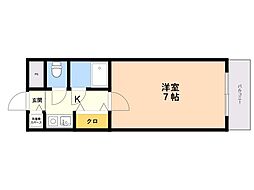 荒江四ッ角ビル 1Kの間取図画像
