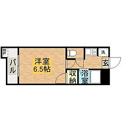 西新南レジデンス 1Kの間取図画像