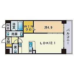 ルーセントピュア2 1LDKの間取図画像