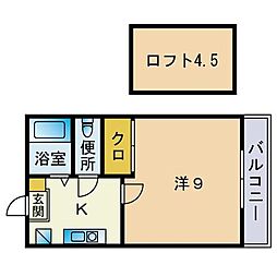 ユーロハウス 1Kの間取図画像
