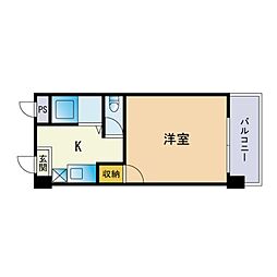 テングッド祖原パーク 1Kの間取図画像