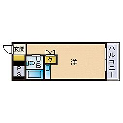 プチメゾン室見 ワンルームの間取図画像